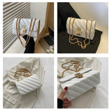 Women's Chain Crossbody Bags Stripe Square Purse