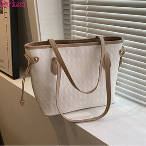 Plaid Bucket Handbags Contrast Colors Shoulder Bags Casual Bags