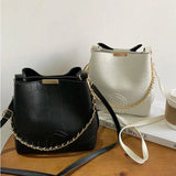 Embossed Bucket Bags Women Handbags Female Chain Shoulder Bags