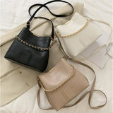 Embossed Bucket Bags Women Handbags Female Chain Shoulder Bags