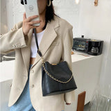 Embossed Bucket Bags Women Handbags Female Chain Shoulder Bags
