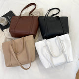 Plaid Stitch Tote Handbags Large Capacity Shoulder Bags