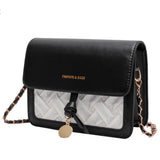 Square Crossbody Bags Chain Texture Contrast Bags