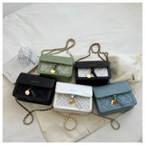 Square Crossbody Bags Chain Texture Contrast Bags