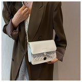 Square Crossbody Bags Chain Texture Contrast Bags