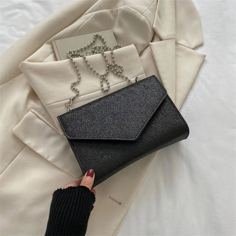 Sequins Square Shoulder Bags For Female Chain Crossbody Bags