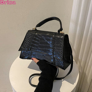 Crocodile Pattern Shoulder Bag for Women Square Messenger Bag