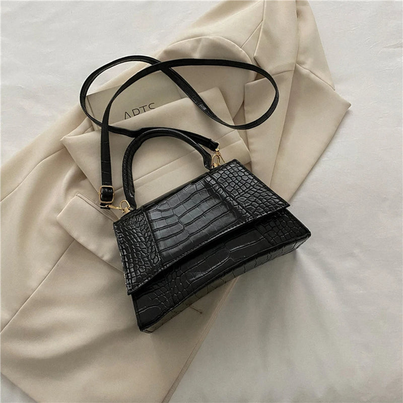 Crocodile Pattern Shoulder Bag for Women Square Messenger Bag