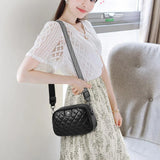 Women's Diamond Check Cross-body Bag Small Round Sell Bag