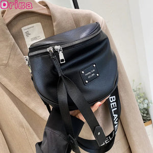 Women's Saddle Shoulder Bag Wide Strap Messenger Handbag