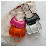 Female Crocodile Print Shoulder Bags Solid Pu Leather High Bags