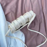 Women's Cloud Shoulder Bag Fold Crossbody Bag Solid PU Leather Messenger Bag