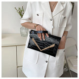 Stone Pattern Bags Solid Retro Horizontal Square Bags High Bags