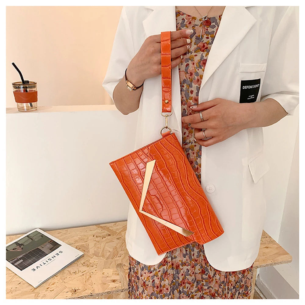 Stone Pattern Bags Solid Retro Horizontal Square Bags High Bags