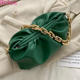 Ladies One-shoulder Armpit Cloud Bags Fold Chain Messenger Bags