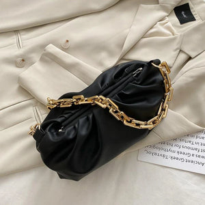 Ladies One-shoulder Armpit Cloud Bags Fold Chain Messenger Bags