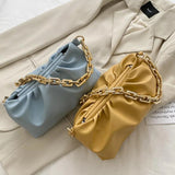 Ladies One-shoulder Armpit Cloud Bags Fold Chain Messenger Bags