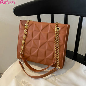 Large Capacity Women's Lozenge Shoulder Bag Casual Diamond Chain Crossbody Tote