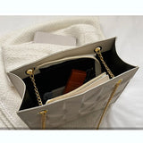 Large Capacity Women's Lozenge Shoulder Bag Casual Diamond Chain Crossbody Tote