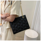 Large Capacity Women's Lozenge Shoulder Bag Casual Diamond Chain Crossbody Tote