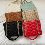 Large Capacity Women's Lozenge Shoulder Bag Casual Diamond Chain Crossbody Tote