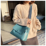 Large Capacity Women Handbags Texture Messenger Bags Solid Shoulder Bags