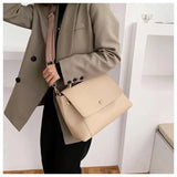 Large Capacity Women Handbags Texture Messenger Bags Solid Shoulder Bags