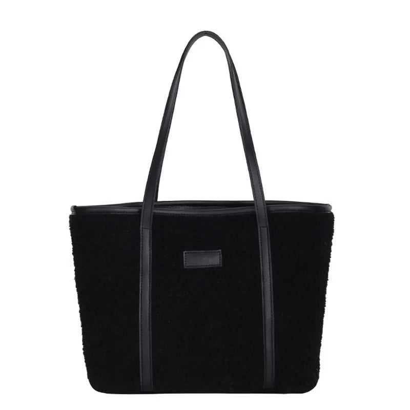 Textured Lamb Hair Tote Shoulder Bags Women Handbag