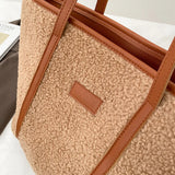 Textured Lamb Hair Tote Shoulder Bags Women Handbag