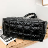 Lingge Ladies Shoulder Bag Large Capacity Handbags Solid Nylon High Bag