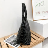 Lingge Ladies Shoulder Bag Large Capacity Handbags Solid Nylon High Bag
