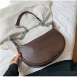 Retro Saddle Shoulder Messenger Bag Chain Dumpling Bag