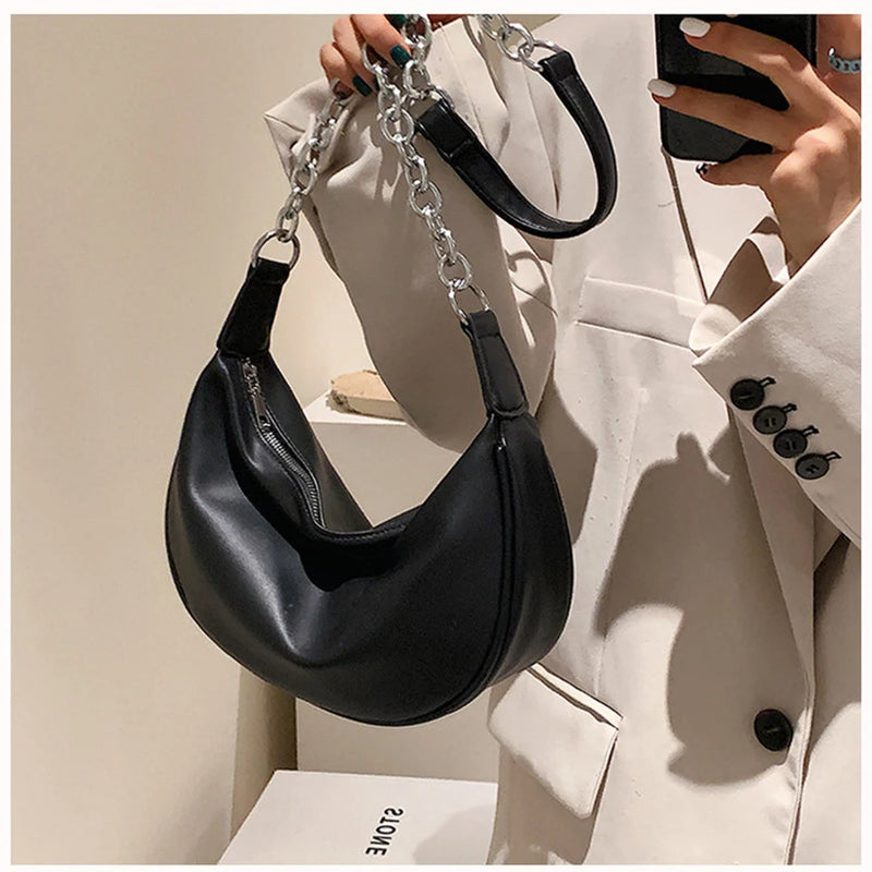 Retro Saddle Shoulder Messenger Bag Chain Dumpling Bag