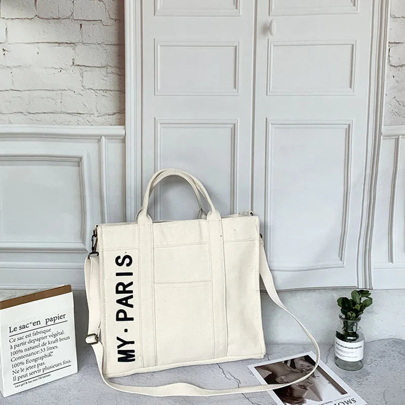 Canvas Shoulder Bags Women's Diagonal Handbags Large Capacity Tote