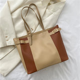 Large Capacity Tote Handbags Contrasting Colors Armpit Shoulder Bags