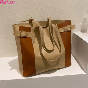 Large Capacity Tote Handbags Contrasting Colors Armpit Shoulder Bags