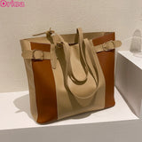 Large Capacity Tote Handbags Contrasting Colors Armpit Shoulder Bags