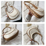 Women's PU Leather Shoulder Bag Large-capacity Stitching Dumpling Bag