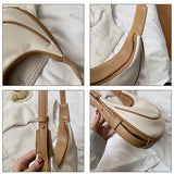 Women's PU Leather Shoulder Bag Large-capacity Stitching Dumpling Bag