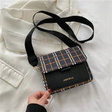 Plaid Shoulder Bags Retro Square Bags
