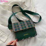 Plaid Shoulder Bags Retro Square Bags