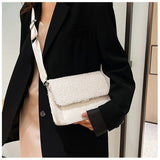 Lamb Plush Square Shoulder Bag for Women