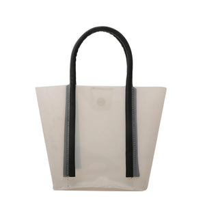 Women Casual Transparent Handbags Large Capacity Tote Bucket Shoulder Bags