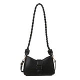 Texture Braided Handle Messenger Bag Vintage Underarm Handbag