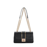 Crossbody Shoulder Bag Chain Handbag Embossing Square Design