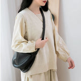 Retro Female Shoulder Bags Large Capacity Messenger Bags Solid Bags