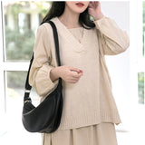 Retro Female Shoulder Bags Large Capacity Messenger Bags Solid Bags