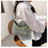 Retro Armpit Shoulder Bags Female Bright Diamond Handbags