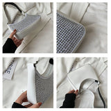 Retro Armpit Shoulder Bags Female Bright Diamond Handbags