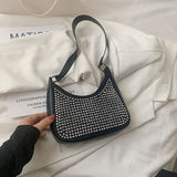 Retro Armpit Shoulder Bags Female Bright Diamond Handbags